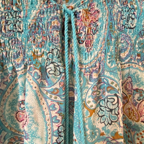 daniel rainn womens blue paisley flowy blouse Size Small Boho lightweight casual - Picture 3 of 7